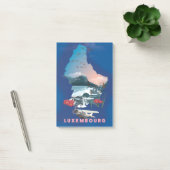 Luxemburgse kaart illustreerde reisposter. post-it® notes (Kantoor)