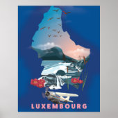 Luxemburgse kaart illustreerde reisposter. poster (Voorkant)