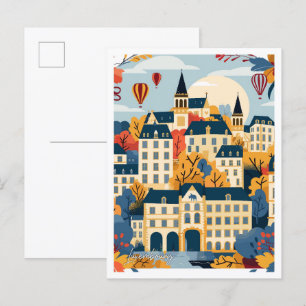 Luxemburgse kunst Vintage Travel Illustration Briefkaart