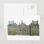 Luxemburgse Palace-tekening Briefkaart (Voorkant / Achterkant)