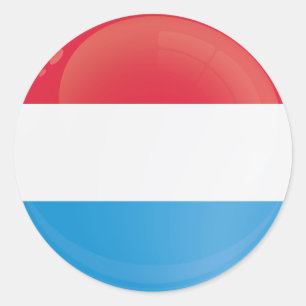 Luxemburgse ronde-pictogramvlag ronde sticker