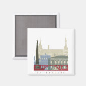 Luxemburgse skyline-poster magneet (Voorkant / Achterkant)