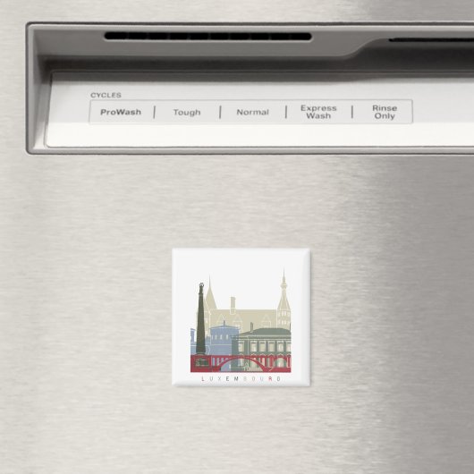 Luxemburgse skyline-poster magneet (Insitu (Vaatwasser))