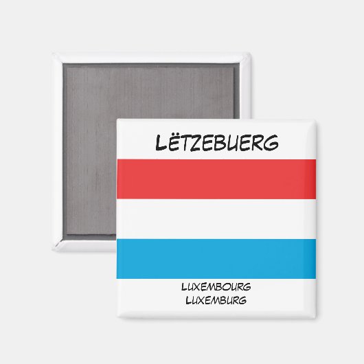 Luxemburgse Talen Vlaggen Square Magnet (Voorkant / Achterkant)
