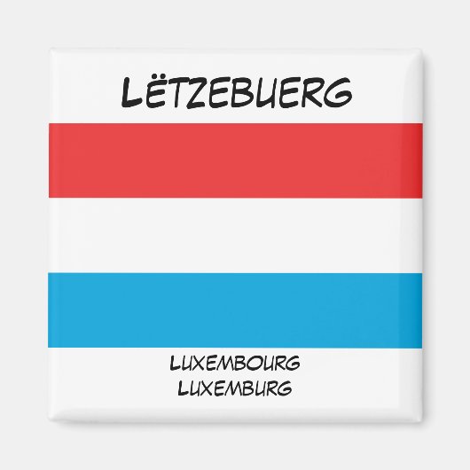 Luxemburgse Talen Vlaggen Square Magnet (Voorkant)