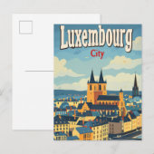 Luxemburgse Vintage Retro Travel Illustration Briefkaart (Voorkant / Achterkant)