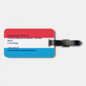 Luxemburgse vlag bagagelabel (Achterkant horizontaal)