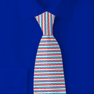 Luxemburgse Vlag Baksteenpatroon Stropdas