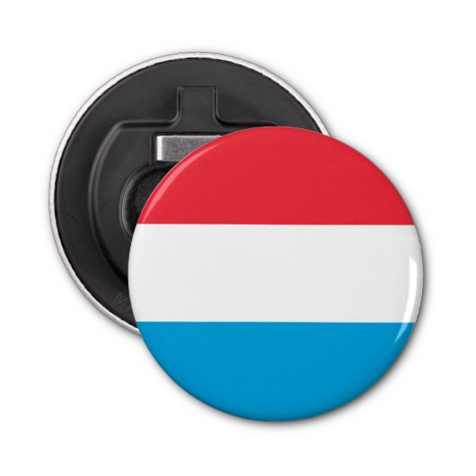 Luxemburgse vlag button flesopener (Voorkant)