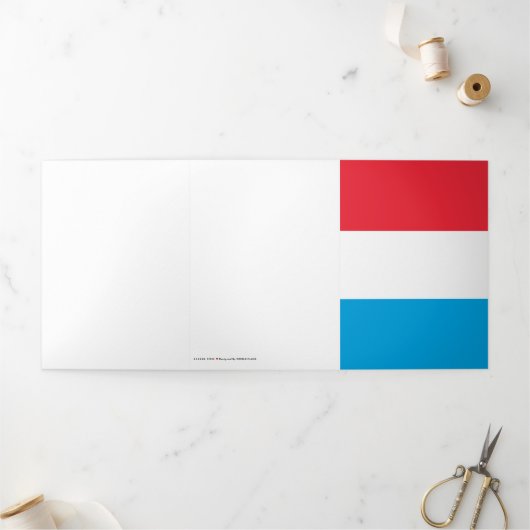 Luxemburgse vlag drieluik kaart (Buitenkant)