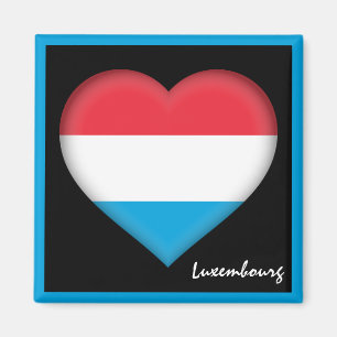 Luxemburgse vlag en -hart, reizen/sport in Luxembu Magneet