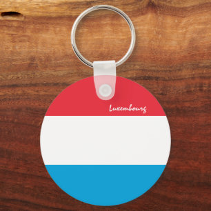 Luxemburgse vlag en Luxemburgse vakantie/sport Sleutelhanger