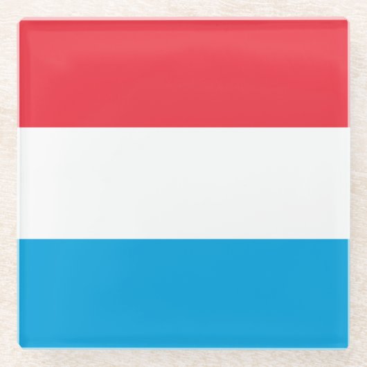 Luxemburgse vlag glazen onderzetter (Voorkant)