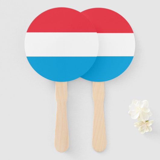 Luxemburgse vlag handwaaier (Voorkant en achterkant)