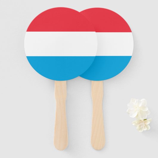 Luxemburgse vlag handwaaier (Voorkant en achterkant)
