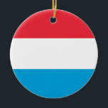 Luxemburgse vlag keramisch ornament<br><div class="desc">Versiering met de vlag van Luxemburg.</div>