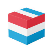 Luxemburgse vlag kubus (Achter hoekig)