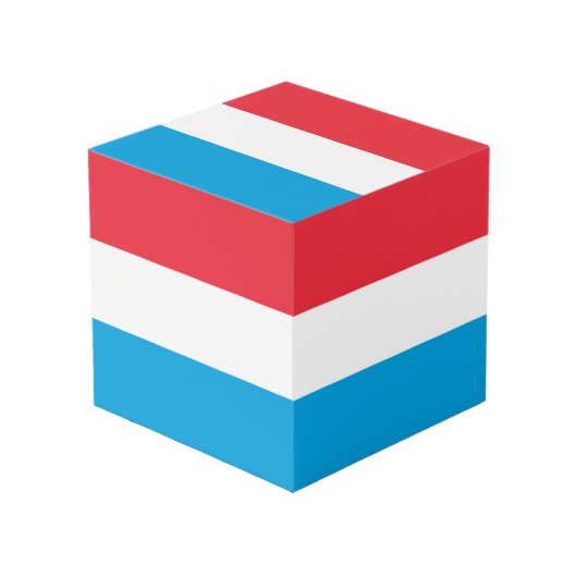 Luxemburgse vlag kubus (Voorkant hoekig)