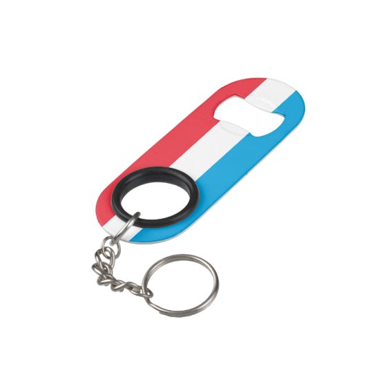 Luxemburgse vlag mini flessenopener (Achterkant Gekanteld)