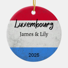 Luxemburgse vlag Ornament, gepersonaliseerd Luxemb Keramisch Ornament