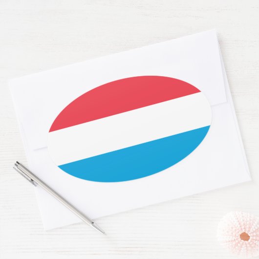 Luxemburgse vlag ovale sticker (Envelop)