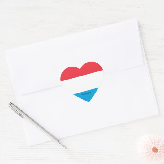 Luxemburgse vlag Prachtig Patriottisch Hart Sticker (Envelop)