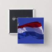 Luxemburgse vlag RF) Vierkante Button 5,1 Cm (Voorkant /achterkant)