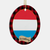 Luxemburgse vlag, rode buffelvlek, patriottisch keramisch ornament (Rechts)