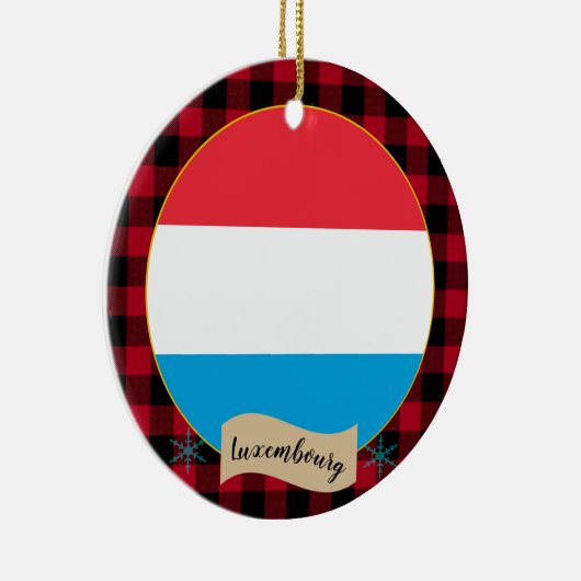 Luxemburgse vlag, rode buffelvlek, patriottisch keramisch ornament (Rechts)