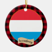 Luxemburgse vlag, rode buffelvlek, patriottisch keramisch ornament (Voorkant)