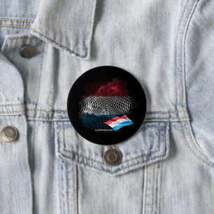 Luxemburgse vlag ronde button 7,6 cm