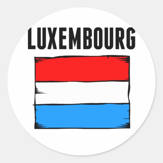 Luxemburgse vlag ronde sticker (Voorkant)