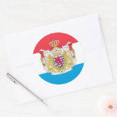Luxemburgse Vlag & Wapen, Luxemburg Ronde Sticker (Envelop)