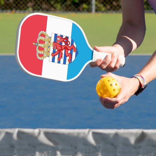 Luxemburgse vlag/wapenschild pickleball paddle (Insitu)