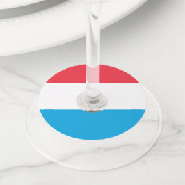 Luxemburgse vlag wijnglaslabel