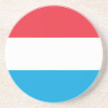 Luxemburgse vlag zandsteen onderzetter<br><div class="desc">Patriottische vlag van Luxemburg.</div>