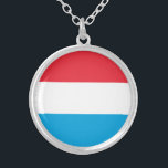 Luxemburgse vlag zilver vergulden ketting<br><div class="desc">Patriottische vlag van Luxemburg.</div>