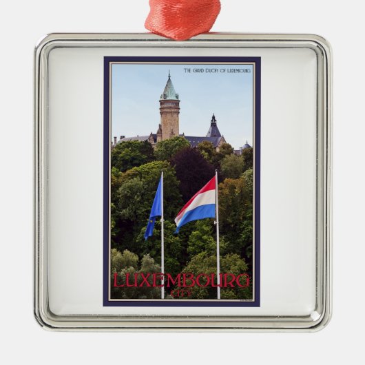 Luxemburgse vlaggen metalen ornament (Voorkant)