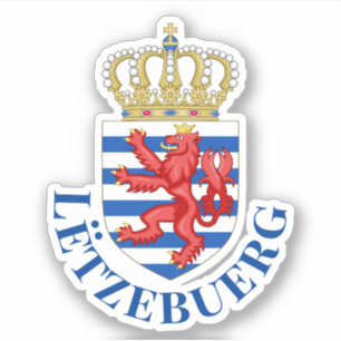 Luxemburgse wapenschild (met de naam eronder) sticker