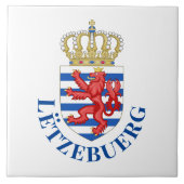 Luxemburgse wapenschild (met de naam eronder) tegeltje (Voorkant)