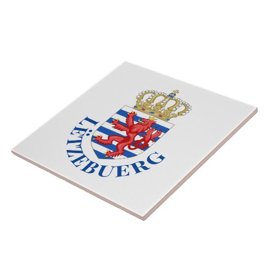 Luxemburgse wapenschild (met de naam eronder) tegeltje (Zijkant)