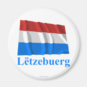 Luxemburgse Waving Flag met naam in Luxemburgs Magneet