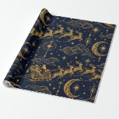 LUXEUS Hemelse Kerstman Behangontwerp Cadeaupapier (Uitgerold)