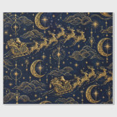 LUXEUS Hemelse Kerstman Behangontwerp Cadeaupapier (Vlak)