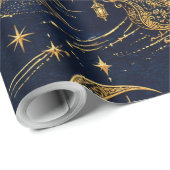 LUXEUS Hemelse Kerstman Behangontwerp Cadeaupapier (Rol Hoek)