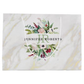 Luxewit en goudmarmer lijst groot cadeauzakje (Achterkant)