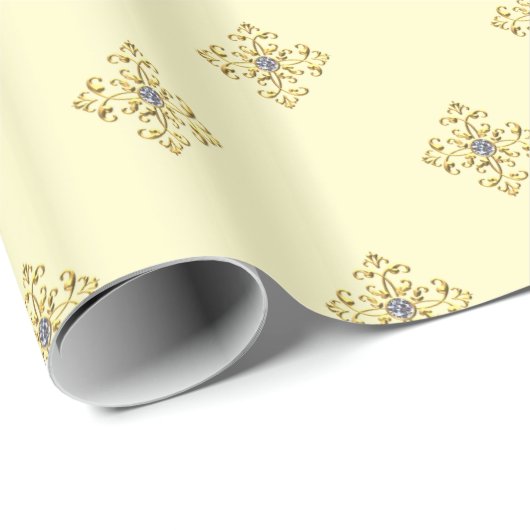 Luxewit/goud Cadeaupapier (Rol Hoek)