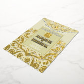 LuxGlitter Ivory Gold Ganesha Hindoe bruiloft Folie Uitnodiging (Gedraaid)