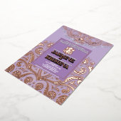 LuxGlitter Lavendel Roze Goud Ganesha Hindoe bruil Folie Uitnodiging (Gedraaid)