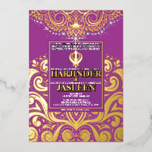 LuxGlitter Paars Goud Sikh Anand Karaj Trouwen